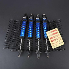 RCAWD Xmaxx 8S 6mm Bold Shaft & 2 Types of Hardness Springs, 60% Upgrades Shock Absorbers, for TRAXXAS X-Maxx Ultimate Front Rear RC Shocks Damper 1/5 Part #7761R 77086-4 77096-4 77097-4 Blue
