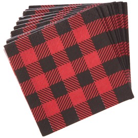 Unique Plaid Lumberjack Beverage Napkins - 5' x 5', 16 Pcs
