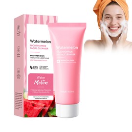 Watermelon Facial Cleanser, Radiant Complexion & Pore Cleansing with Niacinamide Minimises Pores & Redness, Refreshing Watermelon Aroma for Oily & Combination Skin - Vegan