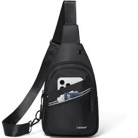 LATMAP 7L Sling Bag for Women Men Crossbody Nylon Small Backpack Chest Fanny Belt Over Shoulder Pack Cruise Travel Essentials sling bag - Color: Light Grey