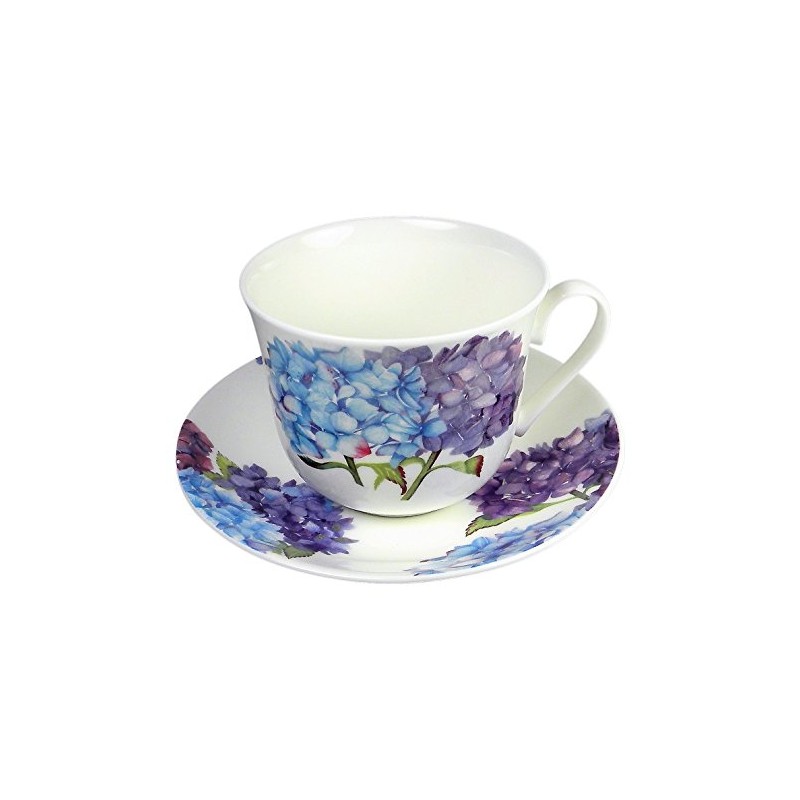 Roy Kirkham Jumbo Breakfast Tea Cup and Saucer in Hydrangea