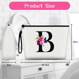 Aucuu Cosmetic Bag Women's Cosmetic Bag Canvas Makeup Bag Cosmetic Bag Multifunctional Make Up Makeup Bag Travel Cosmetic Organiser Large Capacity Cosmetic Bag Women, #5 Letter B