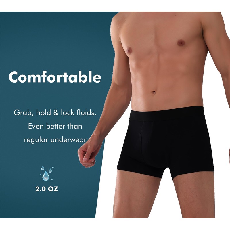 AIRCUTE Men Urine Incontinence Underwear Fly Front Opening Absorbent Leak