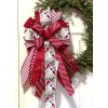 Regency 10 " CHRISTMAS BIRDHOUSE GLITTER STRIPE WIRED BOW DOOR