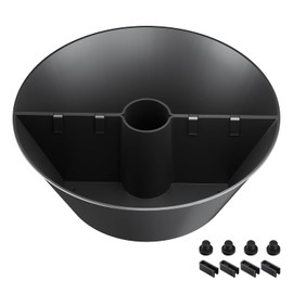 AnBaiMei Umbrella Planter for Patio Table, Half Circle Flower Pot Fits Umbrella Poles Up to 2” Diameter, PVC Round Post Planter Wrap Around Umbrella for Indoor Outdoor Garden Home Plants, Black