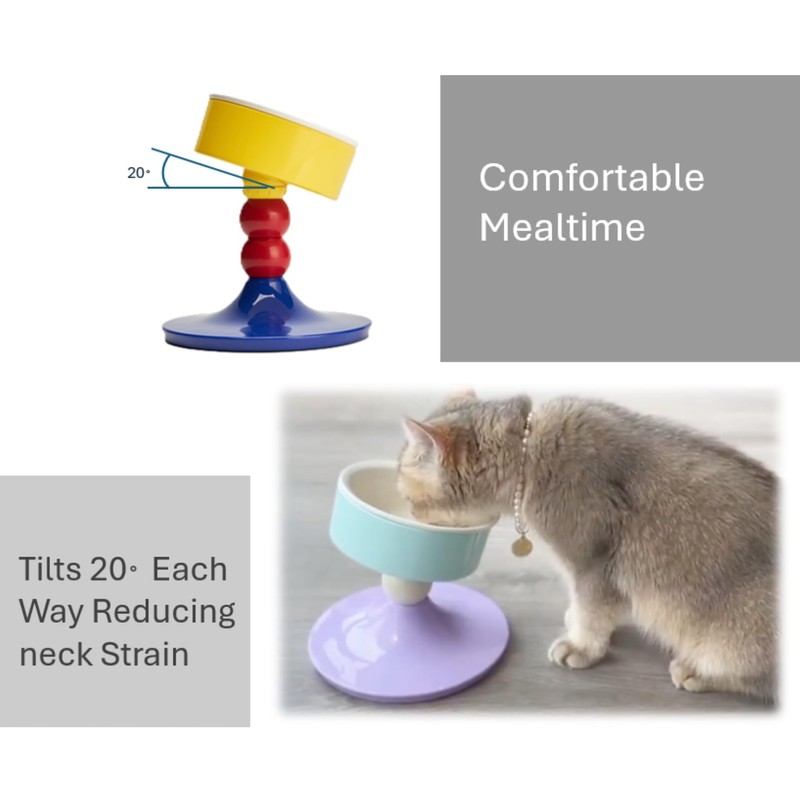 AvitaPaws Elevated Pet Bowl (Primary Tricolor)