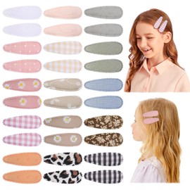 Choicbaby 30 Pcs Toddler Hair Clips Floral Print Girl Hair Clips for Girls Non Slip Wrapped Snap Hairpins for Kids Barrettes Hair Accessories for Baby Girls 2.2 Inch