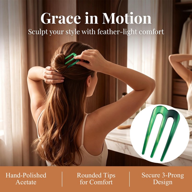 2 Pcs Large French Hair Pin, U Shaped Hair Pins