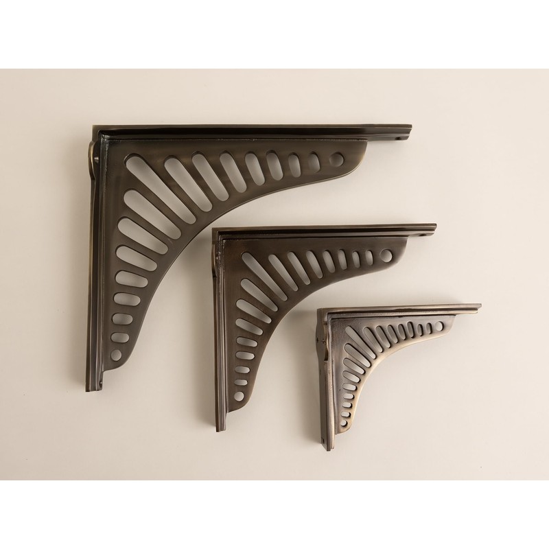 Antique Brass Sunrise Shelf Brackets | Heavy Duty Brackets for