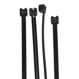 Lumonic 100 x Cable Ties, 100 x 2.5 mm, Black Cable Ties with Metal Tongue in Industrial Quality, Cable Ties, UV-Resistant, Cable Ties, Weatherproof, K