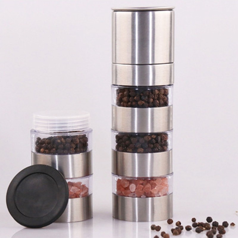Manual Pepper Grinder Stainless Steel Multifunctional Compact Adjustable Spice Grinder