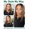 KLAIYI Ombre Brown Yaki Straight Bob Wig Human Hair Glueless
