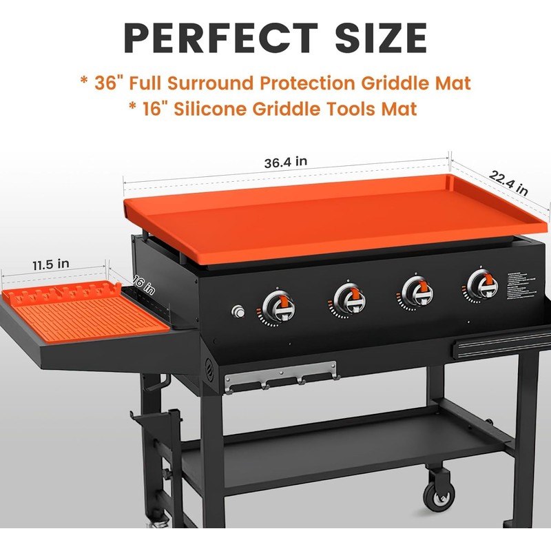 Upgraded Blackstone 36 Inch Silicone Griddle Cover, Full Wrap-Around Edge,