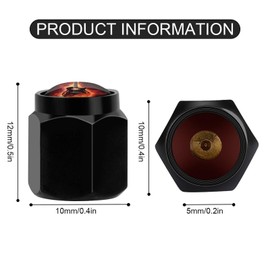Muishi Guitar Fire Tire Valve Stem Caps, Aluminum Black Stem Tire Valve Caps Universal Stem Covers for Cars, SUVs, Trucks, Bikes, Motorcycles, Bicycles (4 Pack)