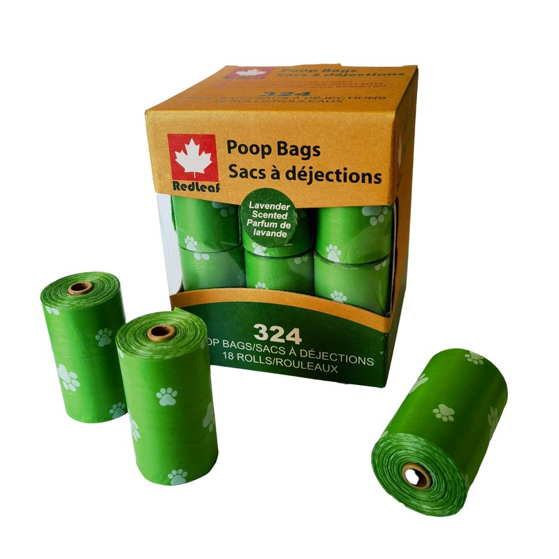 Redleaf Lavender Scented Poop Bags, 324 counts/18 Rolls Thick &