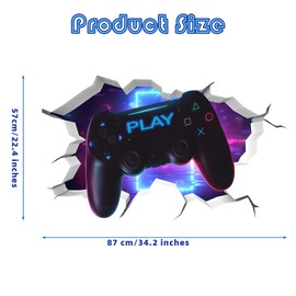 3D Gaming Wall Stickers, Gamer Controller Decals Gaming Wall Art, Wall Decals for Bedroom Playroom