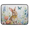 Easter Dish Drying Mat 18x24 Inch,Rabbits in Flowers Absorbent Drainer