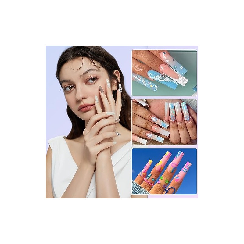 LIONVISON 500 Puntas de Uñas Sin Curva C, Puntas de