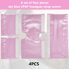 4 PCS Satin CPAP Strap Covers, Comfort CPAP Mask Cushions to Fit Dreamwear Headgear or AirFit, Silky CPAP Mask Strap Covers, Anti Wrinkle CPAP Hair Protector for Reducing Red Marks (Pink)