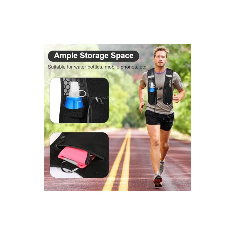 Running Vest for Men and Women, Breathable & Reflective Hydration