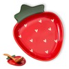 YumiPLUS Ceramic Strawberry Spoon Rest, Red Utensil Holder, Cute Spatula
