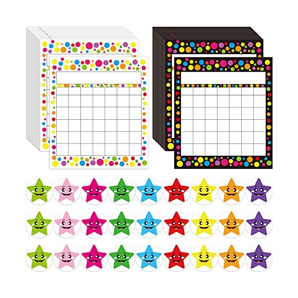 OUNENO Pack of 60 Classroom Incentive Chart Confetti Sticker Chart