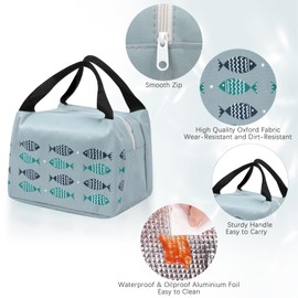 GAOHUI Insulated Lunch Bag for Men Women, Packed Small Cool Bag Lunch Box Kids, Thermal Water-Resistant Adults Lunch Box for Work, School, Picnic Outdoor (Light Grey)