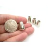 5pcs Silver Quality Metal Round Cord end Toggles Clothing Draw