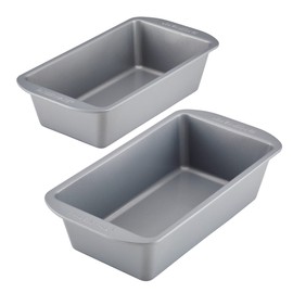 Farberware GoldenBake Bakeware Nonstick Meatloaf/Loaf Pan Set, Insulated, Two 9-Inch x 5-Inch, Gray