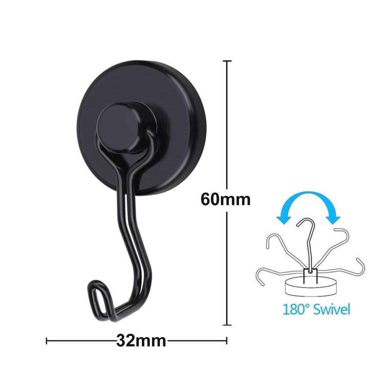 EGEN [Set of 2] Super Strong Magnetic Hooks, Vertical Load
