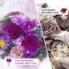Waipfaru Preserved Flowers, Purple Flowers Fresh Bouquet with Gift Box,