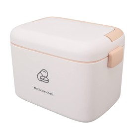 Ausla Verdickte PP-Medizin-Aufbewahrungsbox, Langlebiger Familien-Medizinbehälter mit Herausnehmbarem Tablett, Großes Fassungsvermögen, für Zuhause und auf Reisen (B-Typ)