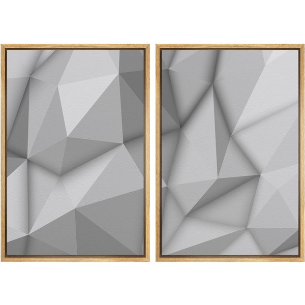 Ashbrook Framed Canvas Print Wall Art Set Geometric Diamond Triangle
