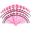 48 PCS Acrylic Gauge Kit Tapers Heart Tunnels Plug 14G-0000G