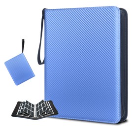 9 Pockets Trading Card Binder, 900 Pockets Card Binder with Sleeves Card Organizer, Card Collection Binder with Zipper Baseball Card Binder for Sports Card and Kids Organized (Blue)