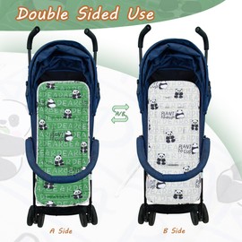 LAT Pram Liner Universal, Baby Pushchair Seat Liners, Cotton Reversible Baby Stroller Liner, Stroller Seat Cushion Pad for Toddler Infant 78x34cm (Panda)