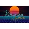 Kinsman Illinois 2 X 1.25-Inch Vinyl Decal Stiker Retro Neon