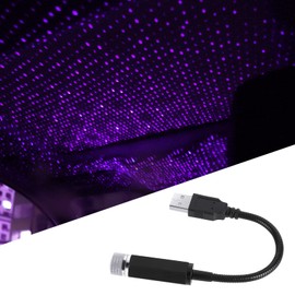 Auto Roof Star Light, Car USB Star Decoration Atmosphere Light, Purple Led Night Lamp Adjustable Portable USB Interior Light for Car Home Party Celebration