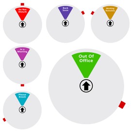 Office Privacy Sign,6 Inch Do Not Disturb,Come in Welcome,Out of Office,in a Meeting,Back Soon,Working Remotely Sign, Privacy Door Sign for Home Office Conference Supplies (6 Option,Silver)