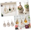 LABRIMP 1set Handwoven Teardrop Hanging Basket for Fruits and Vegetables