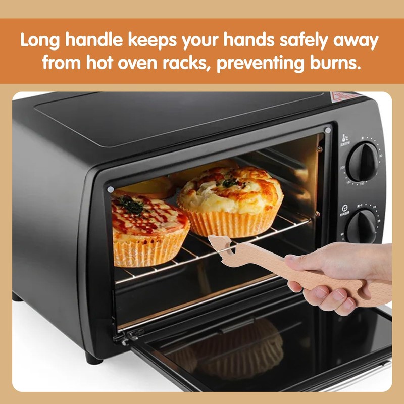 Ymapinc 2Pcs Oven Rack Puller Wood Oven Rack Push Pull