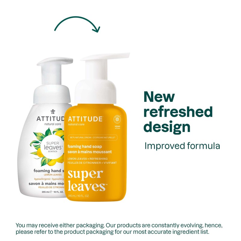 ATTITUDE Foaming Hand Soap, EWG Verified, Dermatologically Tested, Plant and