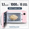 Nostalgia Retro 1000W Microwave Oven 1.1 Cu Ft Capacity –