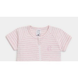 Baby Romper, 100% Organic Cotton, Double Zipper, Short Sleeves, Tag-less (Pink, 00 (3-6M))