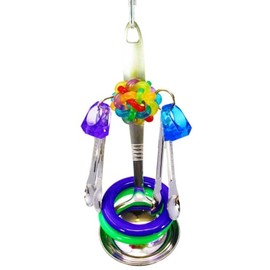 Bonka Bird Toys 1414 Medium Soupy Puzzle Tug Parrot Cage Toy, African Greys, Quakers, Conures, and Similar Sized Birds