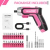 GRENPRO 4V Cordless Screwdriver Rechargeable, Electric Screwdriver Cordless 29pcs, USB