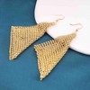 Atentuyi Boho Punk Metal Sequin Earrings Gold Long Drop Dangle