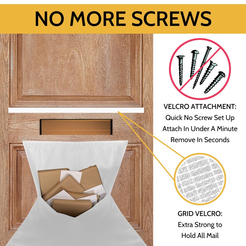 Slimline Mail Slot Catcher for Door (20.4" W x 20"