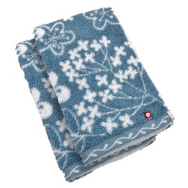 Imabari Face Towel, Emige, Blue, 13.4 x 31.5 inches (34 x 80 cm), Set of 2