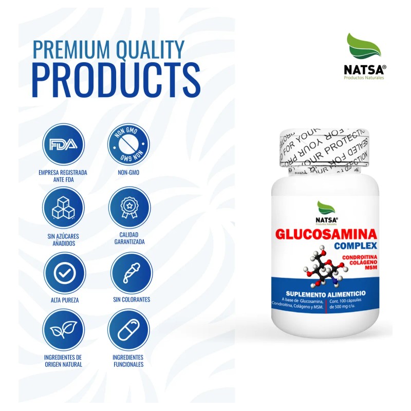 Glucosamina Complex 100 Cpsulas, Calidad Premium Natural